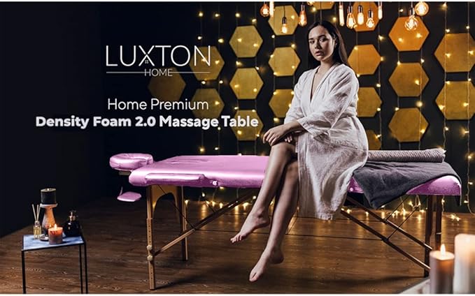 Luxton Home Premium Foam Massage Table Portable Foldable Massage Bed Height Adjustable, 72 Inches Long 27 Inches Wide Home Salon Spa Bed Tattoo Table with Accessories & Carrying Case, Easy Set Up
