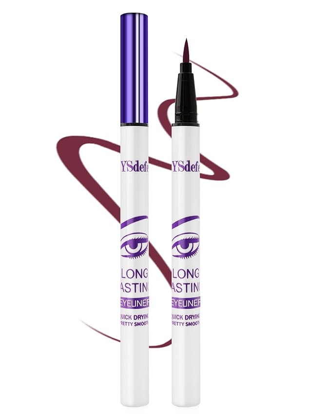 Liquid Eyeliner Pencil, Burgundy Waterproof Long Lasting Colored Eye liner Pen with Precision Tip, Matte Colorful Smudgeproof High Pigment Eyeliner Pen,Christmas Party Eye Makeup Gift for Women-08