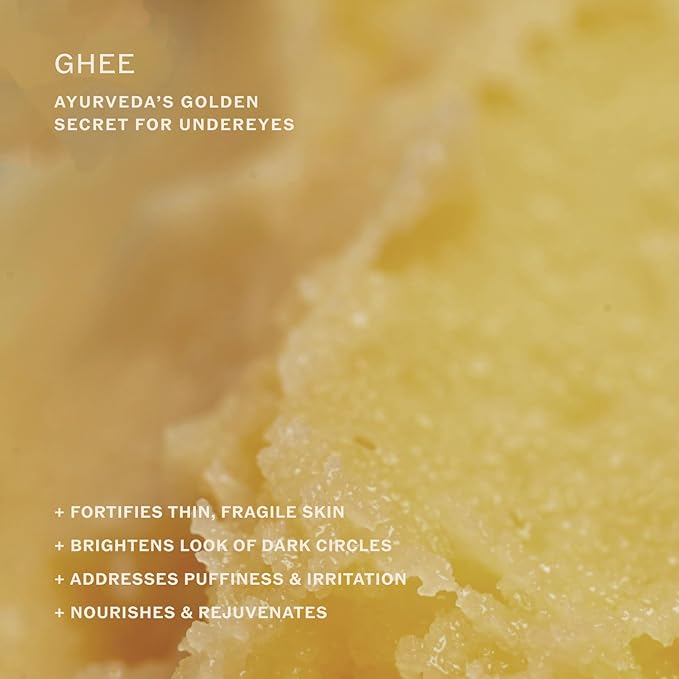 Sahajan Golden Glow Eye Balm with Ghee + Centella | Clinically-Proven Clean Ayurvedic Rich Eye Cream | Visibly Softens, Moisturizes, Smooths, Firms, Tightens | 0.5 fl oz