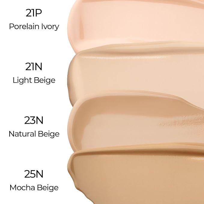 Natural Cover Glow Cushion Foundation | Satin Radiant Finish | Korean Foundation Makeup | Long-Lasting Natural Coverage | for All Skin Types 0.42 oz. (23N Natural Beige)