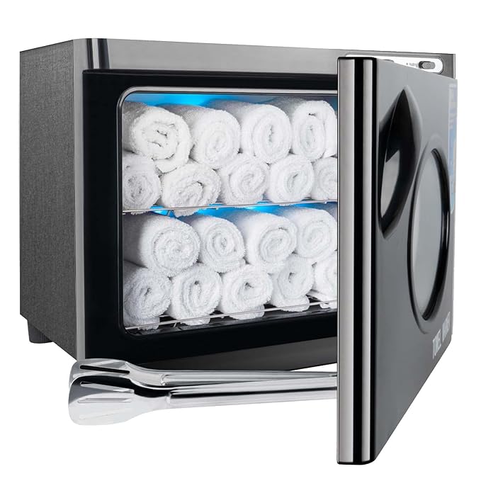 Hot Towel Warmers for Spa 23L Large Capacity Hot Towel Cabinet with See-Through Window Towel Steamer for Facials Massage Salon Bathroom Barber Beauty Steam Towel Warmer (black)