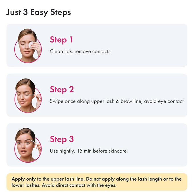 TOPLASH Eyelash Growth Serum - Innovative Formula for Longer, Thicker, Fuller Brows & Lashes - Natural, Cruelty-Free & Hypoallergenic - 0,05 Fl Oz(1,5 ml)