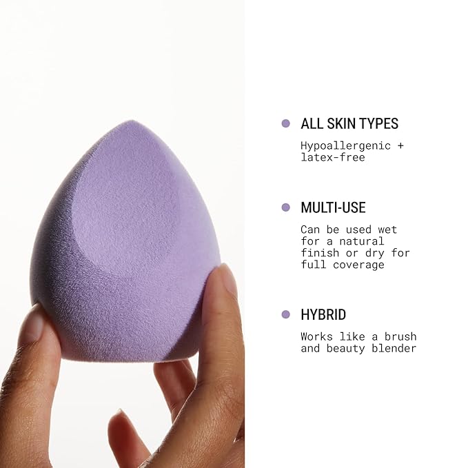 JUNO & Co. Microfiber Makeup Sponge, Dual Layer Technology for Full Coverage Flawless Makeup Blender for Foundation, Powder and Cream (Lavender Style and Purple Color)