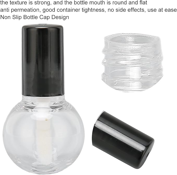 10Pcs 5ml Empty Lip Gloss Tubes Containers Cute Ball Type Plastic Refillable DIY Lip Gloss Bottle, Reusable Empty Bottle Tube Container for Eyelash Growth Oil/Mascara with Brush for Home and Travel