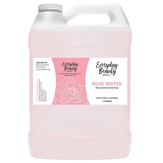 Rose Water Facial Toner Bulk - 1 Gallon Alcohol-Free Vegan All Natural Refreshing for Face and Hair - Uplifts, Calming & Soothing for All Skin Types