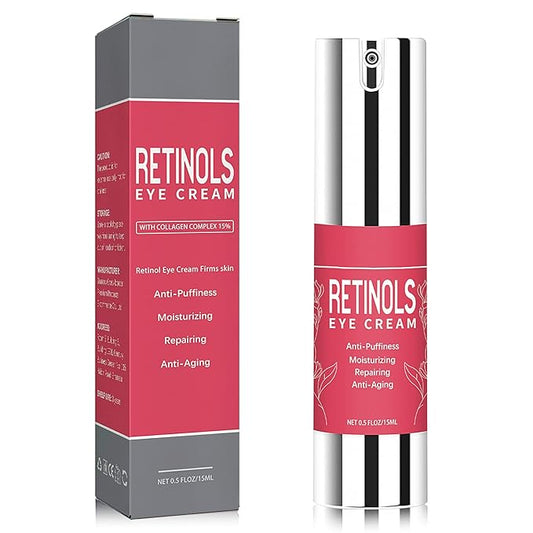 Retinol Eye Cream for Dark Circles and Puffiness,Under Eye Cream with Collagen & Hyaluronic Acid,Fix Wrinkle,Lightweight Lift Eye Cream,Brighten Tighten Eye Cream Gel to Smooth Fine Lines & Hydrate