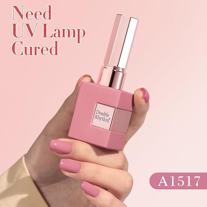 Double Rhythm 6 Pcs 15 ML Gel Polish Set Same Color Same Bottle Soak Off Gel Polish Kit Nail Art Manicure Salon DIY at Home for Women (Burgundy Red Nude Pink Purple Beige-T6-3)