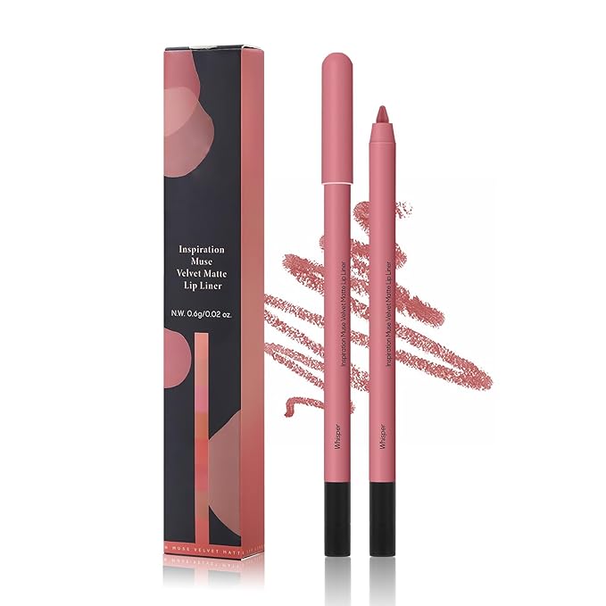 KISSIO Lip Liner,Creamy Lip Pencil,Long Lasting Lip Liner with Sharpener,Matte Finish,Smooth and Soft,Non-Dry,Easy to Use,Cruelty free,0.02 oz,03 Whisper