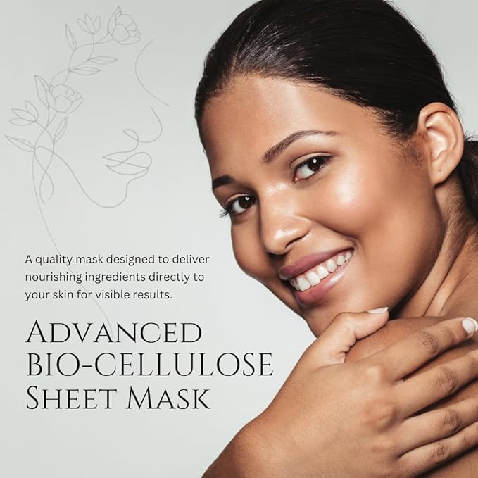 Biocellulose face mask, Korean Skincare Best Face Mask for Intensive Hydration | Brightening and Soothing | Gel Facial for Anti-Aging and Wrinkle Care | 1x, 1.0 fl. oz. | 30 ml