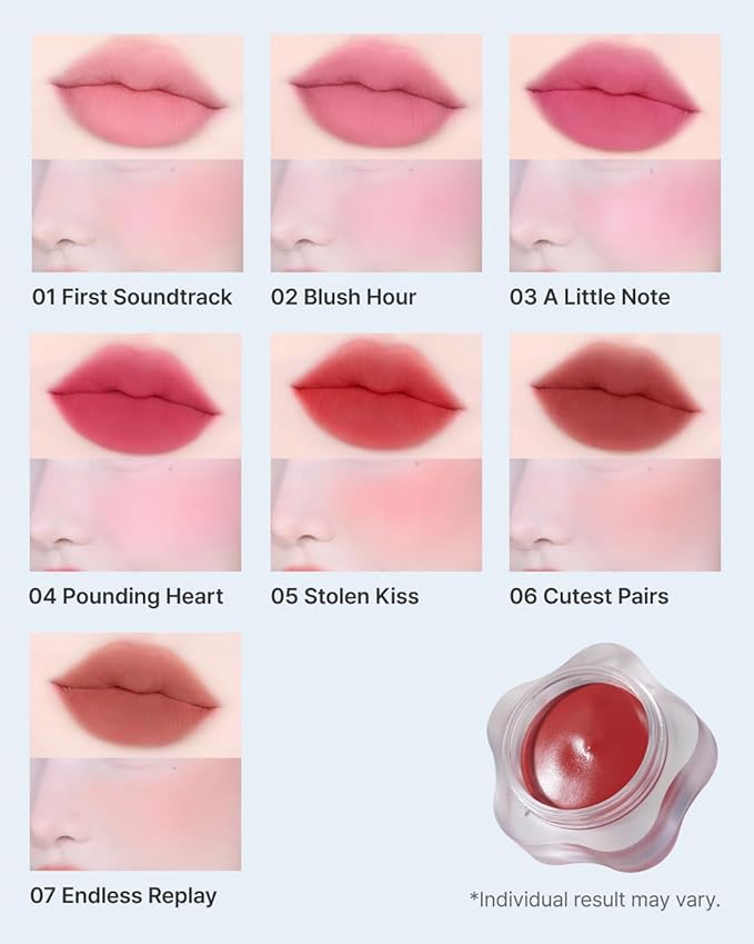 DEARMAY Pure Falling Mood Lip Pot No. 05 Stolen Kiss 0.23 Oz. Vegan Lip Stain Lip & Cheek Multi-Use Tint With Hydrating Formula for Smooth Soft Blend Without Dryness or Fine Lines, Korean Makeup