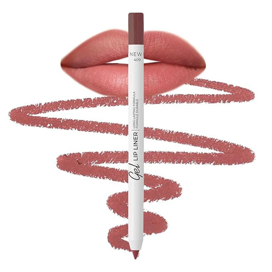 Lamel Matte Gel Lip Liner Pencil | Weightless & CreamyTexture - Sharpenable - Longwear & Waterproof - High Pigmented & Flawless Finish - Cruelty-free & Paraben-Free,- 409, 1,7g/0.05oz