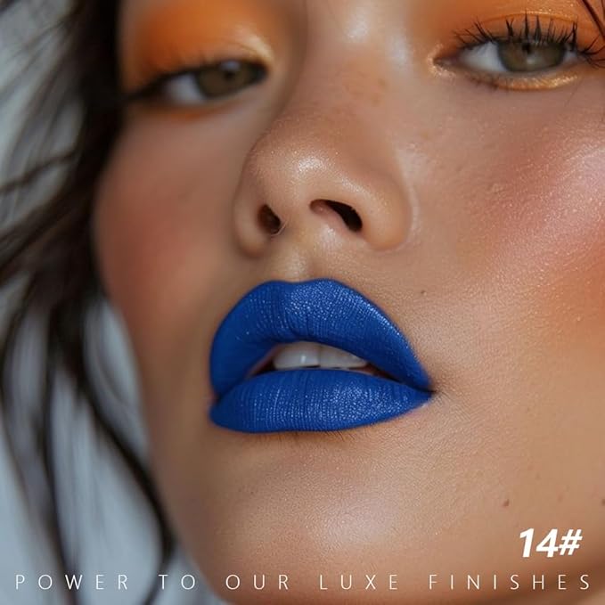 Dark Blue Shimmer Lipstick - Pigmented Lip Crayon & Face Paint Stick for Women Everyday Halloween Birthday Party Wear, Younger-Looking Glitter Lip Makeup, Labial para fiesta de disfraces 14