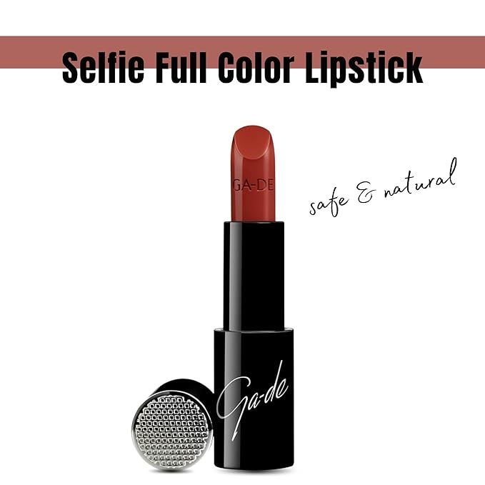 GA-DE Selfie Full Color Lipstick, 869 - Long Lasting High Pigment Lipstick with Argan Oil - Creamy Radiant Shine and Hydrating Benefits - 0.14 oz
