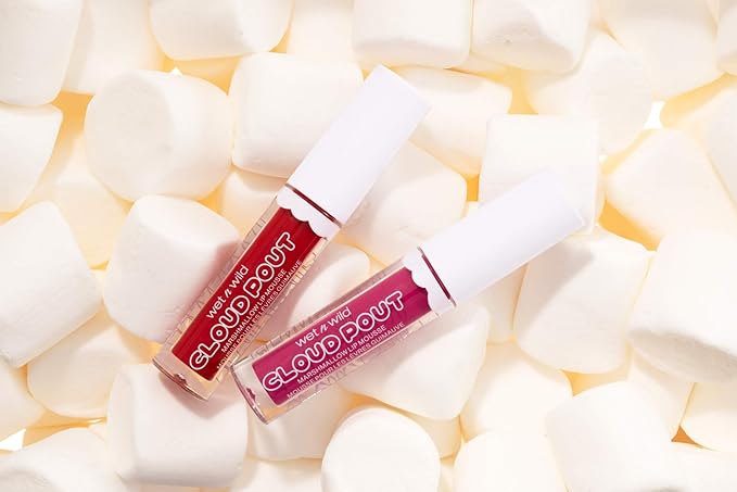 wet n wild Liquid Lipstick Cloud Pout Marshmallow, Hot Pink Candy Wasted | Matte Lip Cream Mousse | Argan Oil | Vitamin E