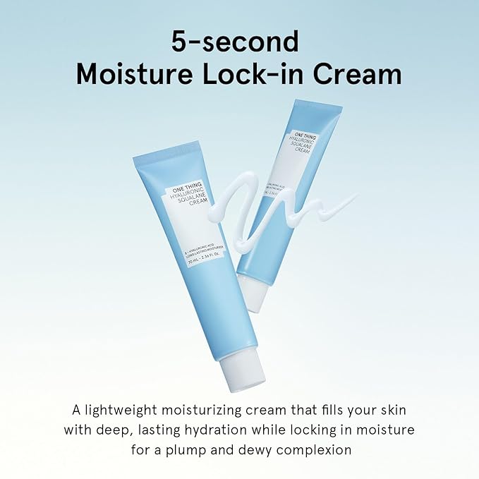 ONE THING Hyaluronic Squalane Cream (2.36 fl.oz / 70ml), Korean Skincare, Cream, Hyaluronic Acid, Moisturizing, Oil-moisture Balance, Moisture