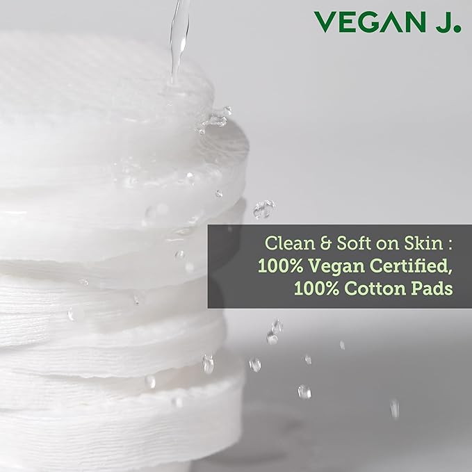 Vegan J Daily Toner Pads | Exfoliating, Hydrating, Moisturizing | Vegan K-Beauty | Oasis-Plant Complex 53,000ppm | Pore Refining & Skin Soothing | 100% Cotton (60 Pads)