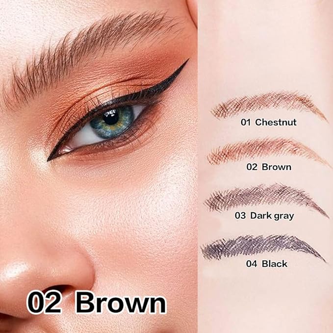 2 Pcs/Set Eyebrow Ink Pencil by Brow Stylist -Micro 4 Point Brow Pen Lift & Snatch Eyebrow Pen Kits with 3 Eyebrow Stencil Long-Lasting Waterproof Natural Eyebrow Hair (2# brown)