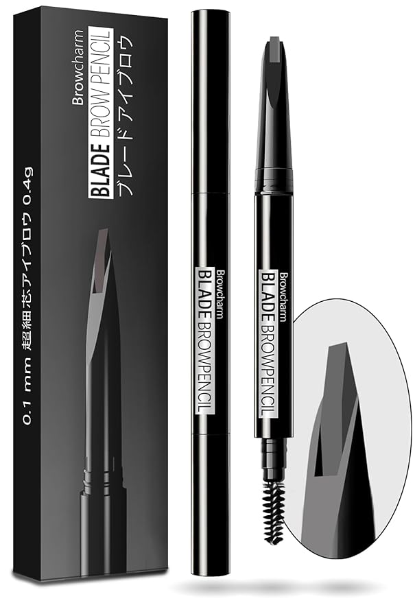 Browcharm Microblading Eyebrow Pencil for Women,0.1mm Ultra-Fine Mechanical Pencil,Makeup Brow Definer Waterproof,Draws Tiny Brow Hairs and Fills in Sparse Areas and Gaps (02 Light Grey)
