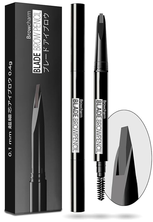 Browcharm Microblading Eyebrow Pencil for Women,0.1mm Ultra-Fine Mechanical Pencil,Makeup Brow Definer Waterproof,Draws Tiny Brow Hairs and Fills in Sparse Areas and Gaps (02 Light Grey)