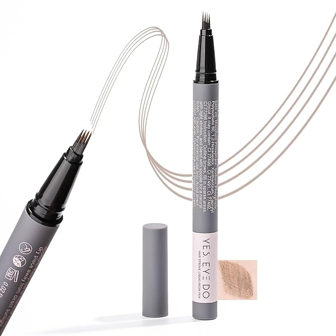 Light Gray Eyebrow Pencil for Older Women, Grey Eyebrow Pencil for Women with 4-Prong Precision Tip, Microblading Eyebrow Pen Create Natural, Hair-Like Strokes YES.EYE DO (Grey Mist-Light Gray)