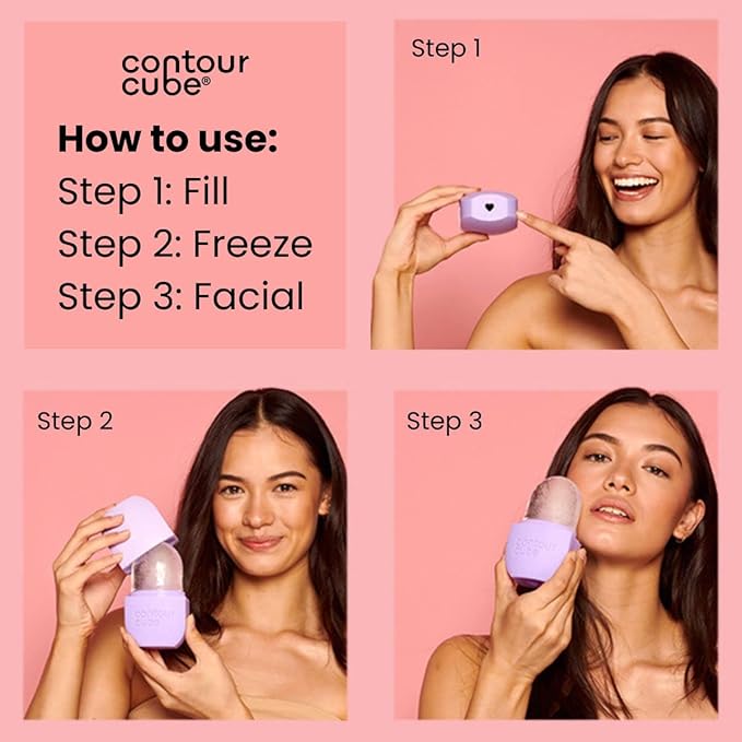 Contour Cube Mini - Revolutionary Ice Roller for Sculpting & De-Puffing - Face Ice Roller & Massager - Ice Mold for Face - Compact Skin Care Tools for Daily Skincare & Travel - Mint