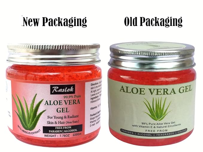 Aloe Vera Gel Pure Natural Organic Aloe Gel For Moisturizing Face Skin & Hair Care (Hibiscus, 7.76 OZ)