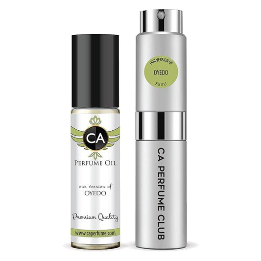CA Perfume Duo Impression of Oyedo For Women And Men Perfume Layering Set Long Lasting Travel Size EDP + Body Oil Roll-On Bottle 0.27 Fl Oz+0.33 Fl Oz