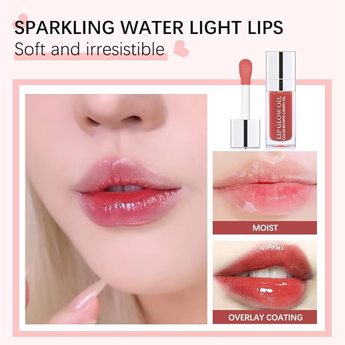 Plumping Lip Oil, Hydrating Lip Glow Gloss(001