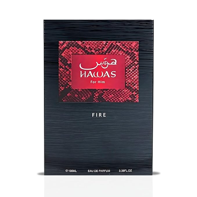 RASASI Hawas Fire Eau De Parfum Men Spray 100ML(3.4 Oz) - Bold Arabian Perfume For Men With A Fiery Essence - Indulge In A Luxurious, Long Lasting Perfume That Captures Masculine Elegance And Strength