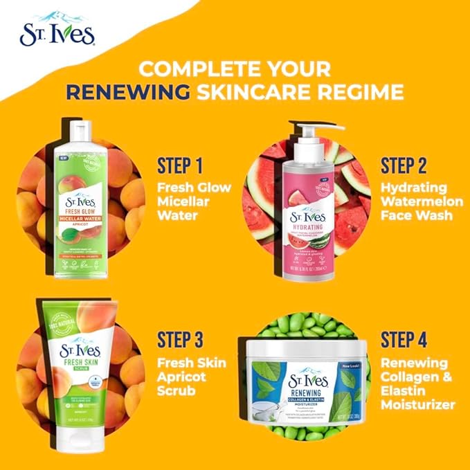 St. Ives Face Moisturizer Cream, Collagen and Elastin, Renewing Facial Moisturizer for Women, Paraben Free, Dermatologist Tested Daily Moisturizing for Dry Skin Cruelty Free, 10 oz (Pack of 2)