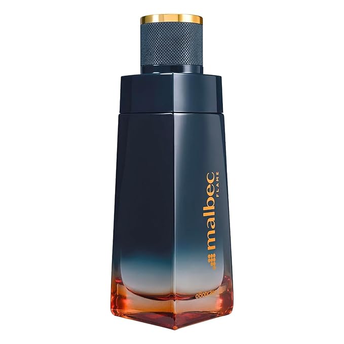 Malbec Flame Eau De Toilette by O Boticário, Cologne For Men, French Oak Barrel-Aged Red Wine & Woody Nerello Grape Scent, 3.4 Ounce