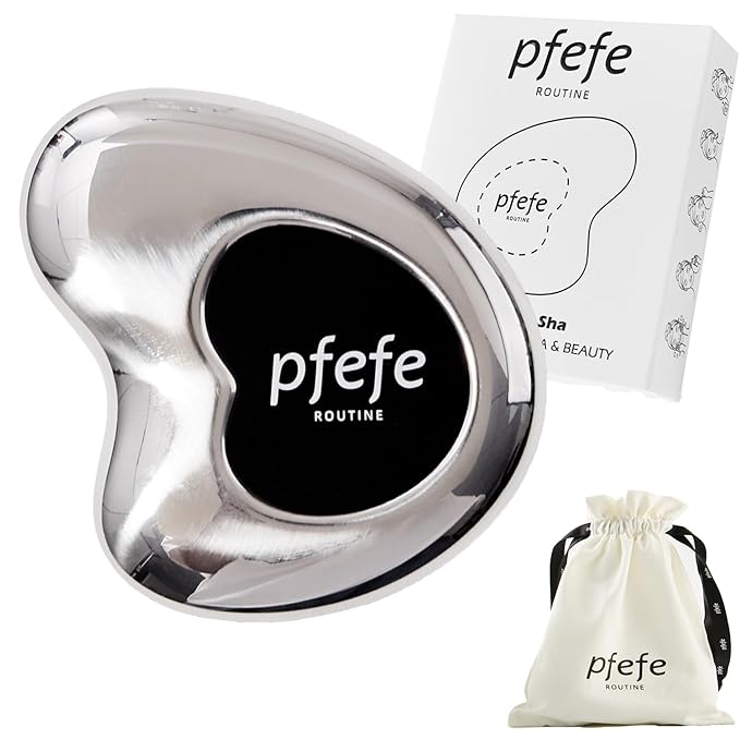 Pfefe Stainless Steel Cryo Gua Sha - Gua Sha Facial Beauty Tools - Metal Skin Care Gua Sha for Body SPA Face Neck Eye