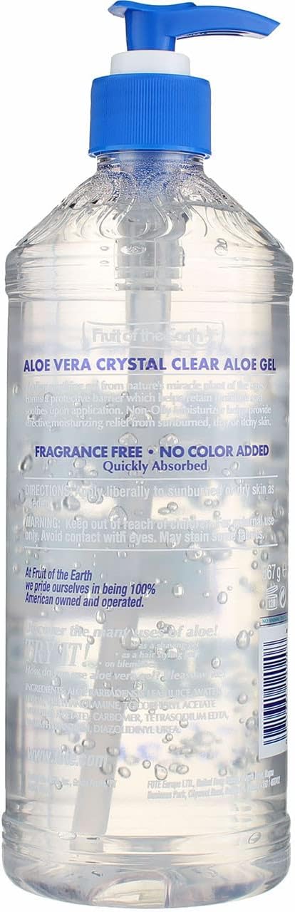 Fruit of the Earth Aloe Vera Crystal Clear Aloe Gel,20 oz (Pack of 3)
