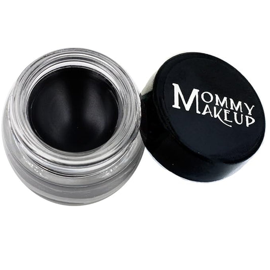 Mommy Makeup Waterproof Stay Put Gel Eyeliner Pot with Micropigments - Smudge-Proof, Long Lasting, Highly Pigmented Cream Eye Liner, 0.14 oz (Black Beauty)