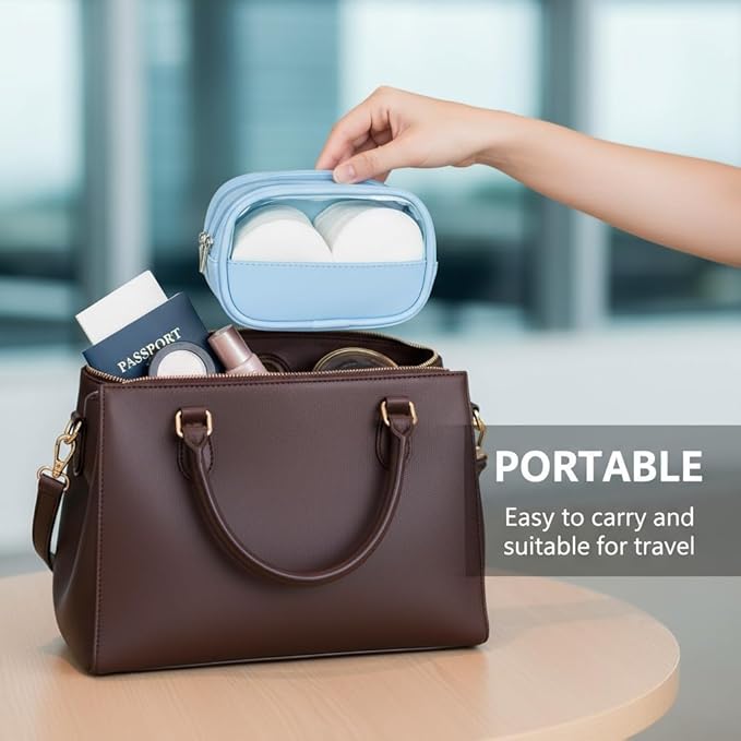 Portable Cotton Round Swab Organizer Case,2 in 1 Travel Cotton Pad Qtip Holder,Portable Storage Case for Floss Picks,Hair Tie Organizer,Bathroom Storage Organizer Qtip Dispenser Swabs Dispenser