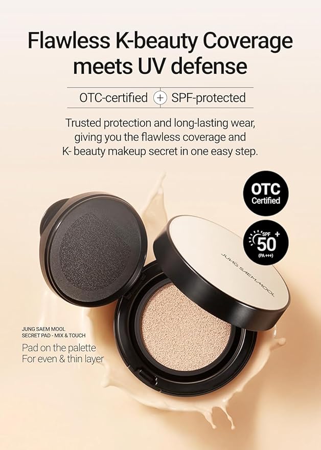 JUNG SAEM MOOL [ SPF ] Essential Skin Nuder Cushion (25 Bronze) | Refill Not Included (0.49 Fl Oz) | SPF50 Broad Spectrum | Natural Finish | Makeup Artist Brand