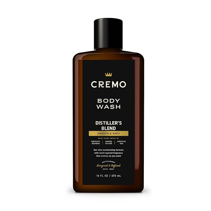 Cremo Body Wash Men, An Elevated Blend with Notes of Kentucky Bourbon, Smoked Vetiver and American Oak, 16 Fl Oz