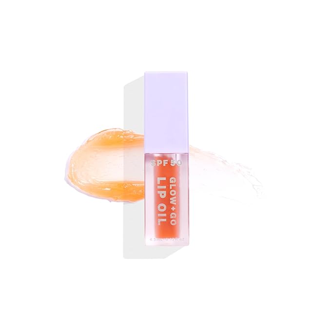 SPF50 Glow & Go Lip Oil: Lip Oil with SPF, Moisturizes and Protects Lips, 4.5ml (Salted Caramel)