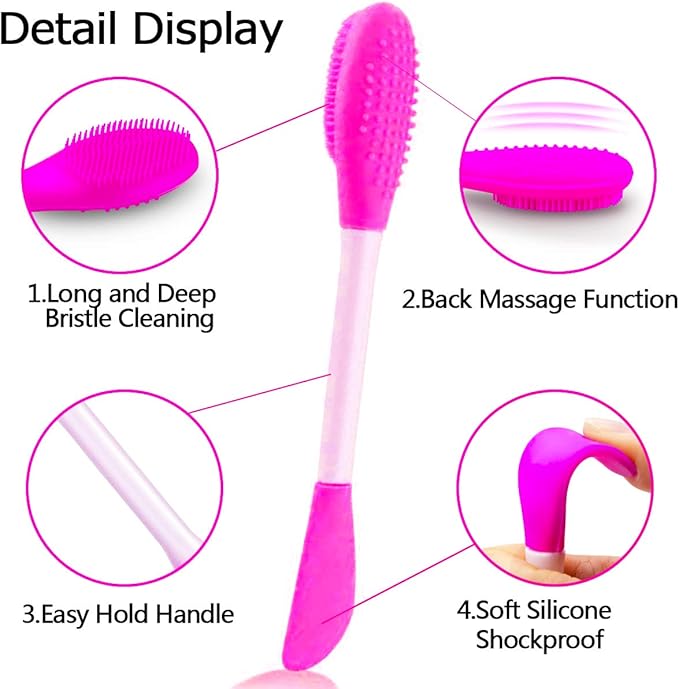 5PCS Silicone Scrubber Set, Lip & Face Cleansing Brush and 2PCS Exfoliating Face Brush for Men & Women