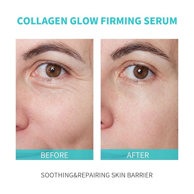 Collagen Glow Firming Face Serum - Fresh Facial Ampoule with Hyaluronic Acid, Adenosine & Centella – Anti-Aging, Firming & Hydrating Skincare for Fine Lines, Wrinkles & Sensitive Skin -30 Vials