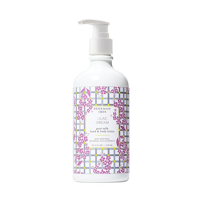 Beekman 1802 Goat Milk Body Lotion, Lilac Dream - Scented - 12.5 oz - Hydrating & Deeply Moisturizing - With Shea Butter & Jojoba Seed Oil - Good for Sensitive Skin - Cruelty Free
