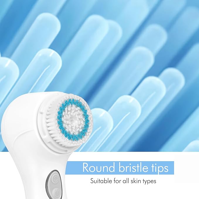 Microtree Electric Facial Cleansing Brush, Sonic Vibrating Rechargeable Face Scrubber Exfoliator, 2 Speeds for Gentle Clean, Face Brushes for Cleansing, Waterproof Face Wash Brush