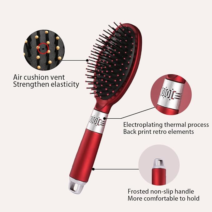 3 Pieces Hair Brush Comb Set Paddle Brush Detangle Hair Brush for Men and Women Wet, Dry, Curly and Straight Hair