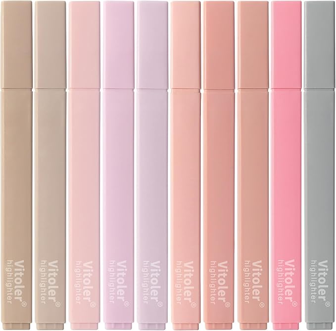 Highlighters Assorted Colors,10Pcs Pastel Highlighter No Bleed,Chisel Tip Bible Highlighters,Book Highlighter Bible Study Supplies