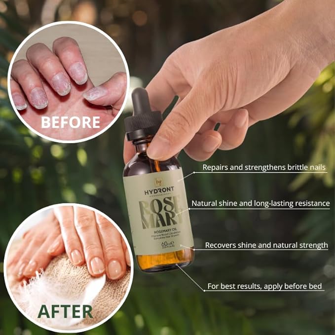 100% Natural Rosemary Hair Growth Serum Essential Oil - 60ml: Boost Hair Growth and Enhance Blood Circulation for Luxurious Locks, Mint