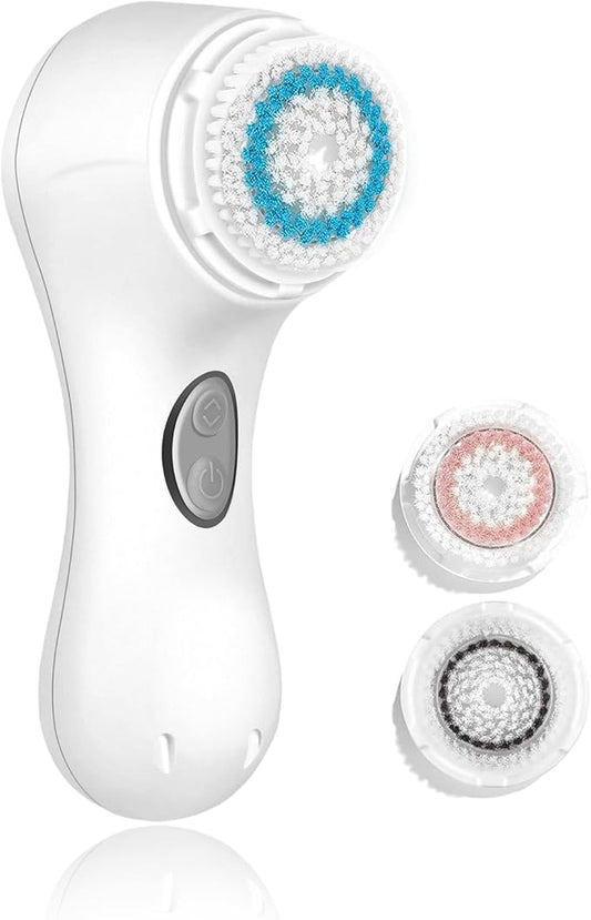 Microtree Electric Facial Cleansing Brush, Sonic Vibrating Rechargeable Face Scrubber Exfoliator, 2 Speeds for Gentle Clean, Face Brushes for Cleansing, Waterproof Face Wash Brush