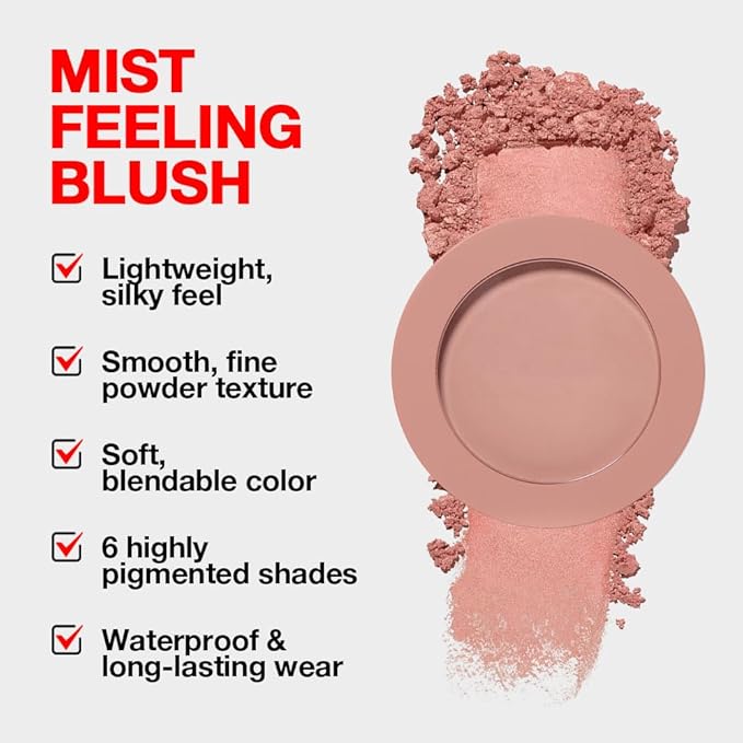 Single Warm Peach Orange Matte Powder Blush Palette Face Makeup, Blush for Looks Younger Cheeks, Monochrome Cream Blushes Lightweight Long Lasting, Blush for Women All Skin Tones Paleta de, 03