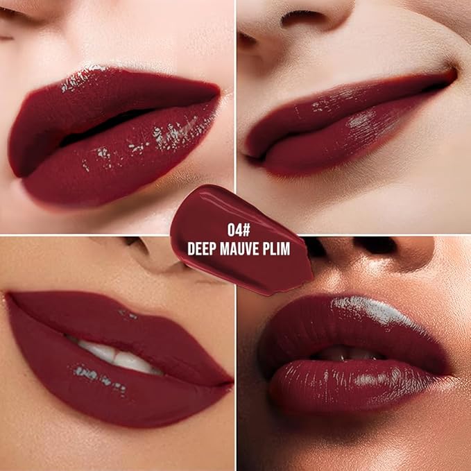 Nourishing High-Shine Lip Gloss,Hydrating & Moisturizing Lip Tint, Non-Sticky, Long-Lasting Glossy Lip Stain,Softens & Plumps Lips for Smooth,Gentle Formula for Dry Lips 04#Deep Mauve Plum
