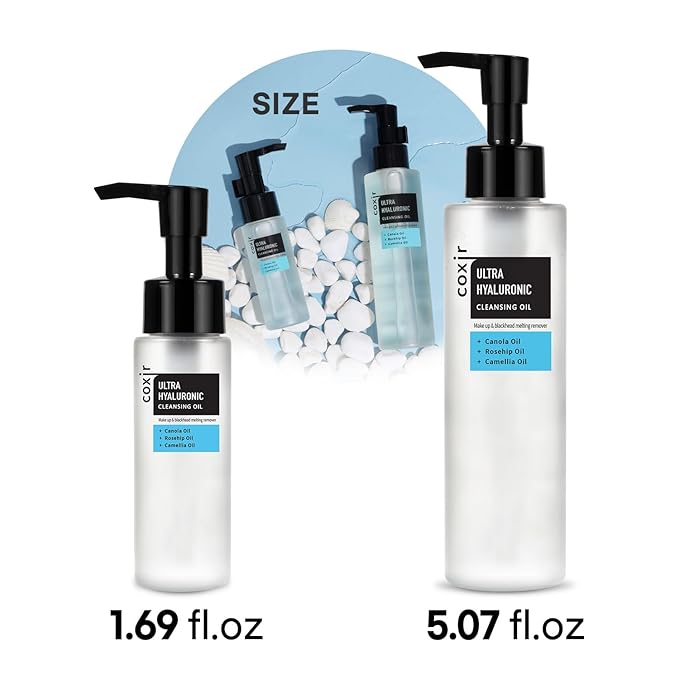 coxir ULTRA HYALURONIC CLEANSING OIL | Korean Facial Cleansing Oil for Blackheads, Makeup & Sebum | Multi-Layer Hyaluronic Acid, Vegan & Non-Comedogenic Cleanser | 5.07 fl.oz