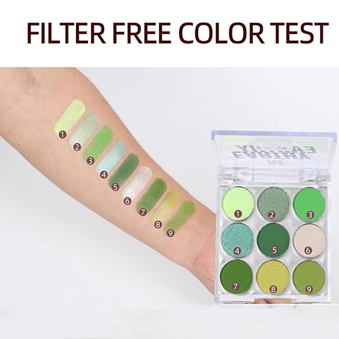 Mattew Eyeshadow Palette 9 Colors Cool Toned Matte Glitter Eyeshadow Palette (Color 01)